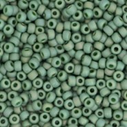 Miyuki seed beads 11/0 - Opaque glazed frosted rainbow shamrock green 11-4700